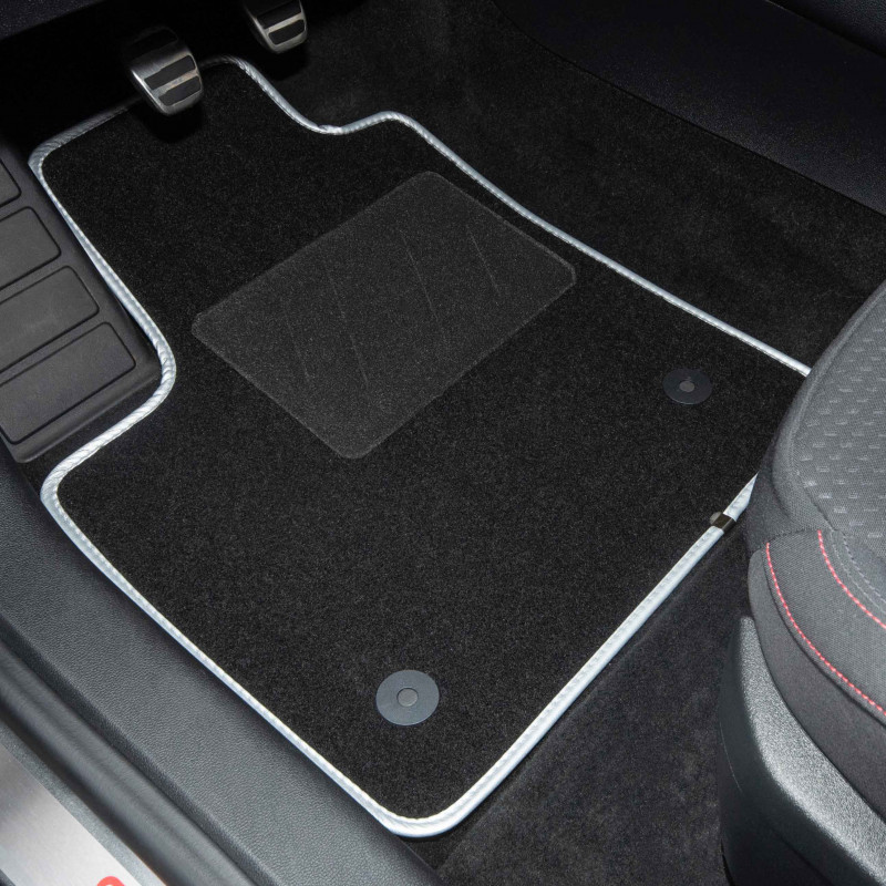 Schwarze Fußmatten aus Kunstleder mit Peugeot 309 GTI Stickerei - de